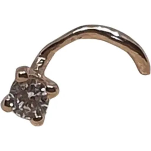 Золота сережка-пірсинг Dear в ніс Dear з фіанітом. 1018.1