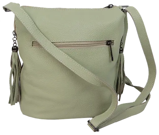 Женская кожаная сумка на плечо Borsacomoda салатовая sum0028729 - фото 5