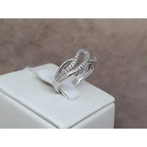 Серебряное кольцо Агни ЗВУЧАНИЕ с фианитами. 1162/1Р-CZ 17 - фото 3