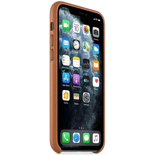Оригинальный кожаный чехол Apple Leather Case для iPhone 11 Pro Max (6.5") Saddle Brown (MX0D2ZM/A) - фото 8