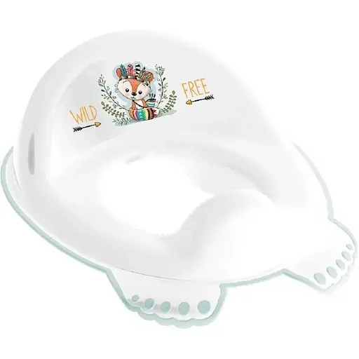 Накладка дитяча антиковзка на сидіння унітазу Tega Baby Wild&Free Little Fox white green - фото 1
