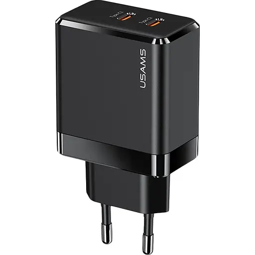 Сетевое зарядное устройство Usams T54 GaN 40W 3A Black (CC172TC01) [139620]