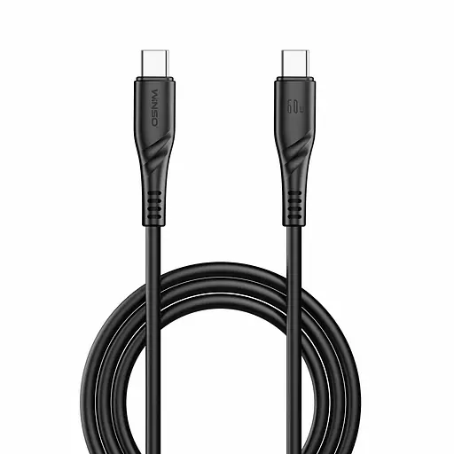 Кабель Winso Pro Type-C to Type-C 60W PVC 2м чорний(221205B) - фото 1