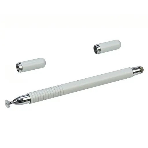 Стилус ємнісний, високоточний Jot Pro двосторонній, з магнітами для ковпачків, металевий, білий - фото 1