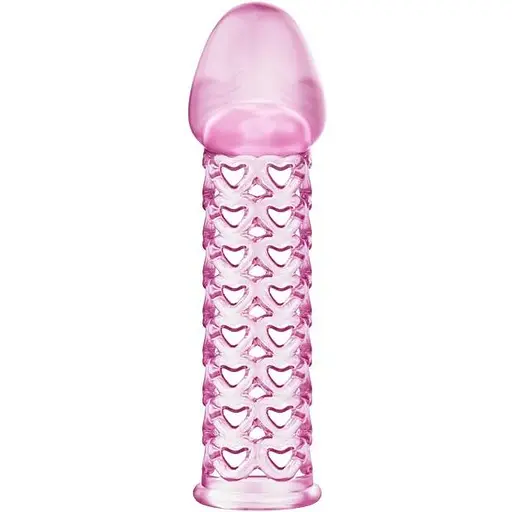 Удлинительная насадка-презерватив Lybaile Male-wear net sleeve, BI - 026200, Розовый - фото 4