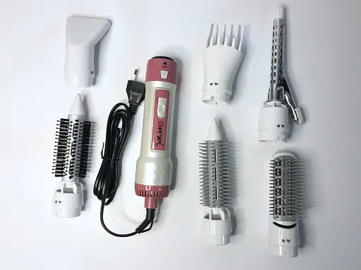 Фен-щітка-браш мультистайлер Gemei 4836 7 в 1 стайлер для укладки, накрутки та розчісування волосся - фото 4