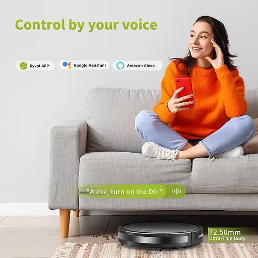 Робот-пилосос Kyvol Cybovac D2 Random 500 ml 2600 mA 1200 pa Google Assistant Amazon Alexa Black - фото 9