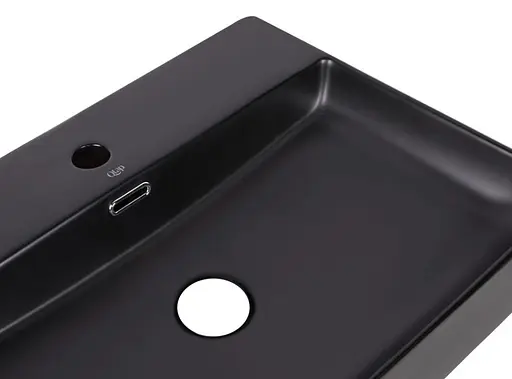 Комплект Qtap Nando LT: Раковина подвесная прямоугольная 500х420х130 мм Matt Black + Донный клапан PU03O (QT12112173SMBMBN47322) - фото 4