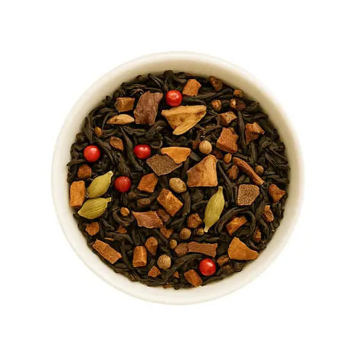 Чорний чай з фруктами OYCHA Яблучні карамелі, 70 г  - фото 4