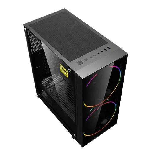 Корпус GameMax Black Hole, без БП, Midi Tower, ATX/Micro ATX/Mini ITX, USB 3.0, USB 2.0, 2x200 мм LED, 421x210x460 мм, 0.5 мм, 5.9кг - фото 5