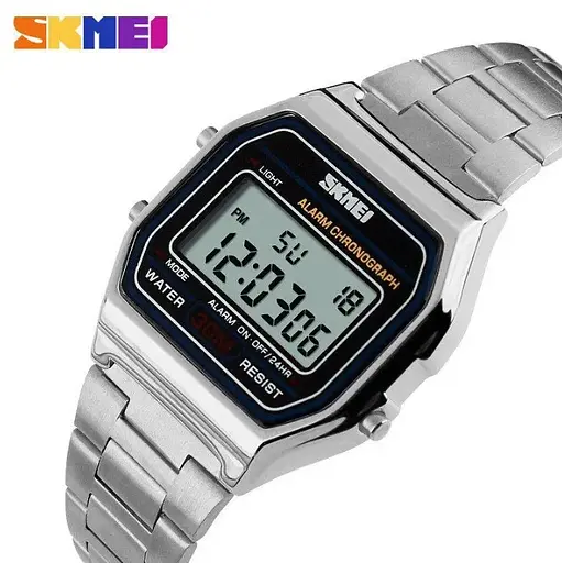 Зовнішній чоловічий годинник Skmei 1123 сріблястий - фото 2