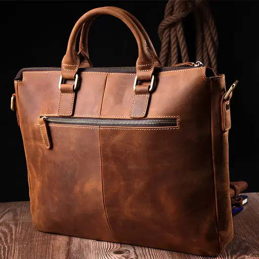 Чоловічий шкіряний портфель Vintage 38х30х8 см sum0024958 - фото 8