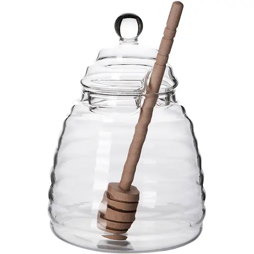 Банка для меда Viva Honey стеклянная с деревянной ложкой 400 мл (HN95145)