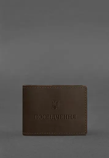 Универсальная кожаная обложка для удостоверения темно-коричневая Crazy Horse - фото 2