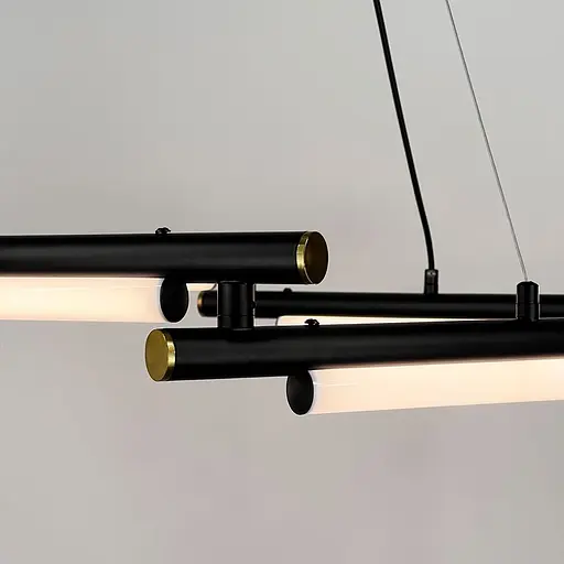 Унікальна підвісна люстра у чорному кільцевому корпусі Ø 78 см | Line F | Арт. MJ318-800 BK - фото 2