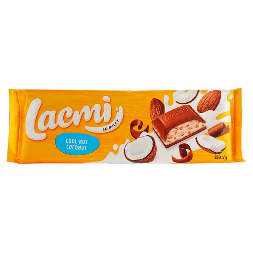 Уцінка. Шоколад Roshen Lacmi молочний Мигдаль-кокос з крем-шариками 280 г (918396)
