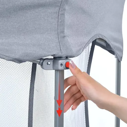 Манеж El Camino ME 1195 SWIFT 6 складной для детей 6–24 месяцев светло-серый - фото 4