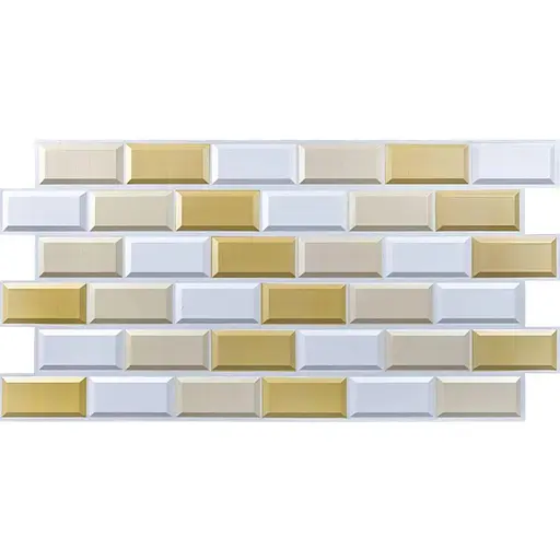 Декоративная ПВХ панель 960х480х4мм Бело-бежевый клинкерный кирпич SW-00001430 - фото 1