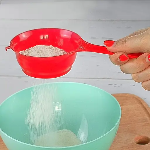 Сито дуршлаг с ручкой для процеживания и просеивания 18.5 см, Kitchette Красный 85108 - фото 3