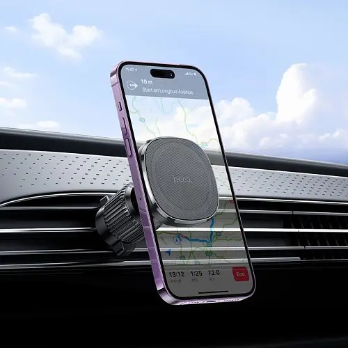 Автодержатель Hoco H34 Cheetah magnetic ring car holderair outlet Черный - фото 2