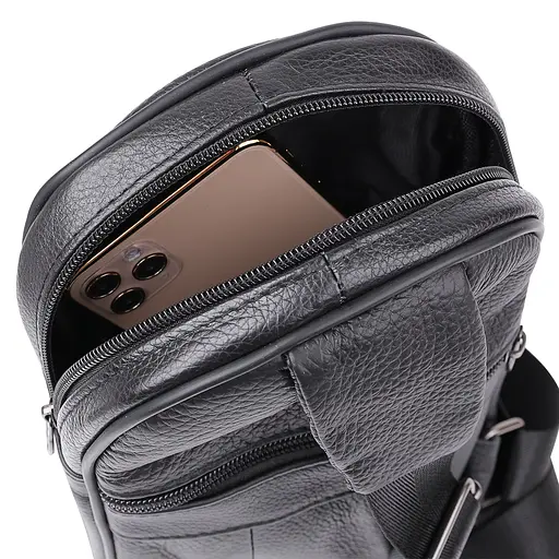 Кожаная мужская сумка через плечо Vintage 17х26х7 см 000168383 - фото 4