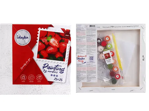 Набір для розпису по номерах Соковита полуниця, 25x25 см