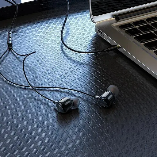 Навушники HOCO M87 String wired earphones with with microphone Gloomy Black - фото 4