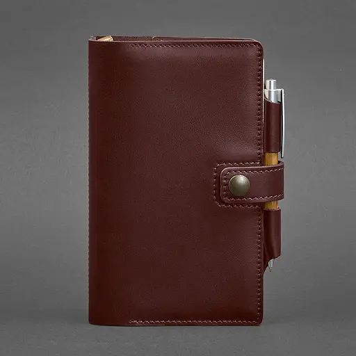 Шкіряний блокнот (Софт-бук) 4.0 бордовий - фото 8