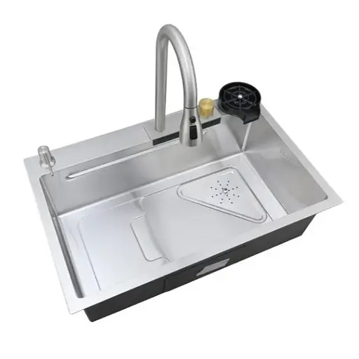 Кухонна мийка Mixxus Premium MH7246-SET-01.SUS304 із вбудованим змішувачем MX1697, Нержавіюча сталь - фото 1