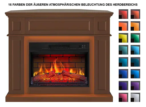 Электрокамин универсальный 2в1 ArtiFlame Linz AF23BS коричневый с LED подсветкой - фото 6