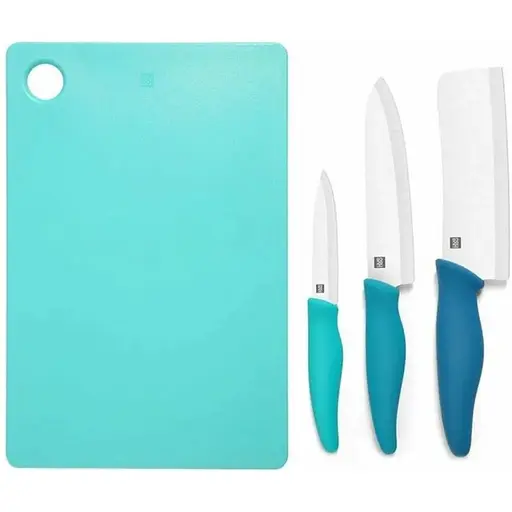 Комплект 3 ножі та дошка Huo Hou Ceramic Knife Cutting Board Set 