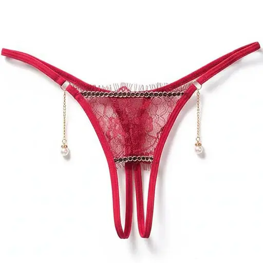 Стрінги з відкритим доступом спокусливий вибір XS/S червоний