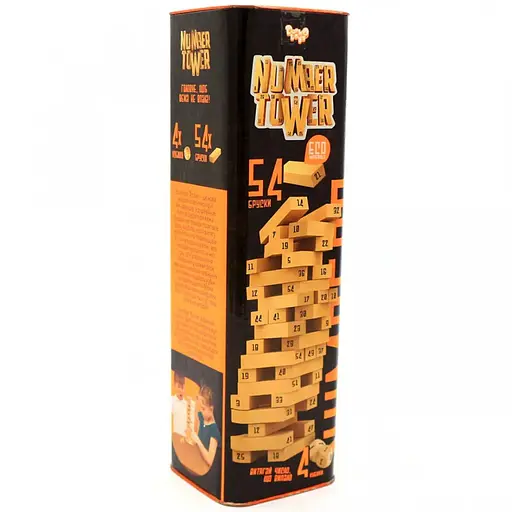 Настільна гра "Number tower" Danko Toys NT-01U дерев'яна, 54 бруска - фото 2