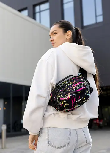 Женская сумка через плечо бананка Sambag Flex Pro принт "ABSTRACT" 30×17×15 см (85451707) - фото 2