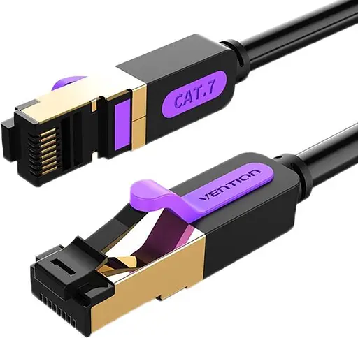 Патч-корд Vention CAT 7 SFTP Ethernet rj-45 - rj-45 8 жил 0.5 м Black (ICDBD) - фото 1