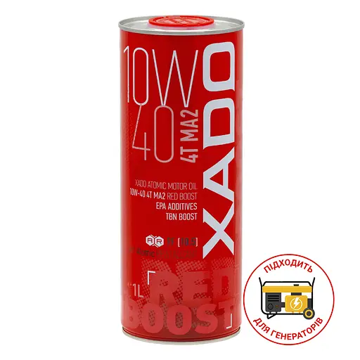 Моторне масло Xado Atomic Oil 4T MA2 Red Boost 10W-40 1л(ХА 26132) - фото 1