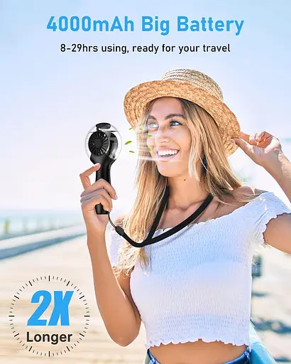 Портативный вентилятор TriPole Handheld Fan Misting Fan 4000mAh Portable Fan with Mist 3 скорости - фото 2