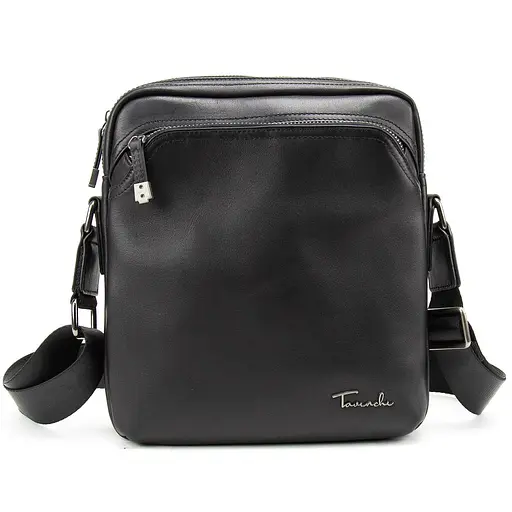 Чоловіча шкіряна сумка через плече чорна Tiding Bag SM8-9686-4A