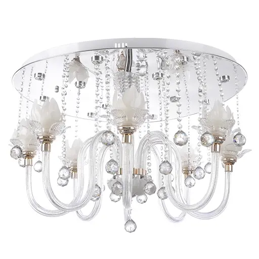 Люстра Brille хрустальная флористика с подсветкой LED E14 40W WH (BCL-497S/8)