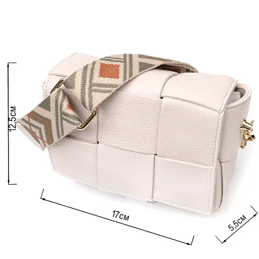 Женская сумка Vintage с переплетами из натуральной кожи 17х12.5х5.5 см sum0029052 - фото 3