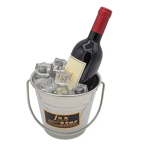 Відро для льоду та пляшок з нержавіючої сталі для охолодження вина та шампанського D 13 см H 10 cm 800 мл, Kitchen Master 87408 - фото 1