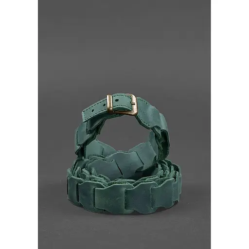 Женский кожаный бохо-ремень BlankNot зеленый - фото 7