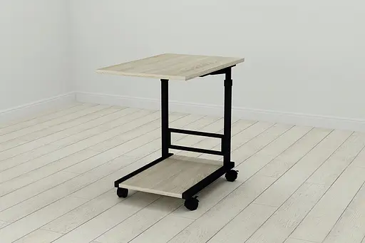 Стіл приставний Ferrum-decor Френу 62x40x60 метал Чорний ДСП Дуб Сонома 16мм (FRD-102508)