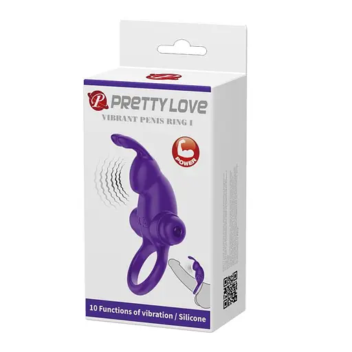 Виброкольцо Pretty Love Vibro Penis Ring Rabbit 11.3 см фиолетовый - фото 8