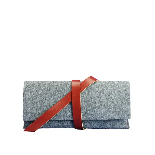 Тревел-кейс 1.0 из фетра с коричневыми кожаными вставками - фото 7