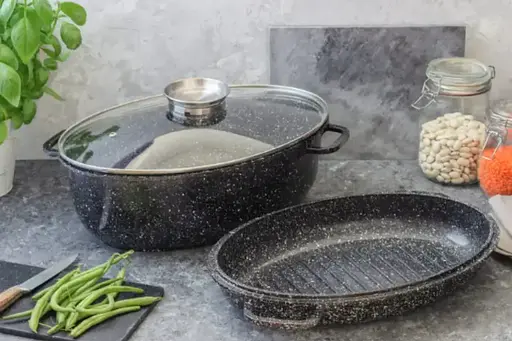 Гусятниця Edenberg EB-4602 з литого алюмінію з мармуровим покриттям з кришкою - фото 6