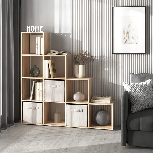 Книжкова полиця стелаж Vays M-40 з 10 комірками етажерка для дому іграшок і декору ЛДСП 143x29x143 см - фото 3