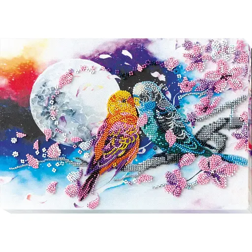 Набір для вишивання бісером "Нерозлучні" AB-639 на натуральному холсті - фото 2