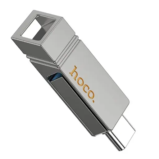 USB флеш накопитель Hoco UD14 256GB 2 в 1 USB 3.2/ Type-C металлический серый - фото 2