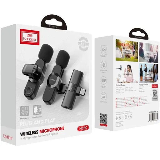 Мікрофонна радіосистема Earldom ET-MC8C USB-C Black [136108] - фото 6